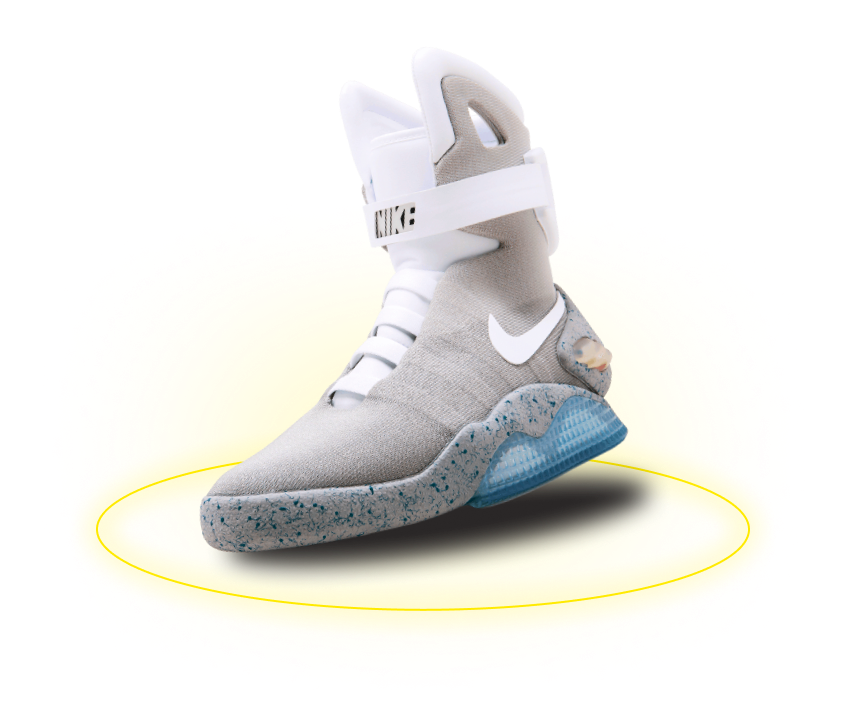 Nike Air Mag с желтым кольцом под подошвой